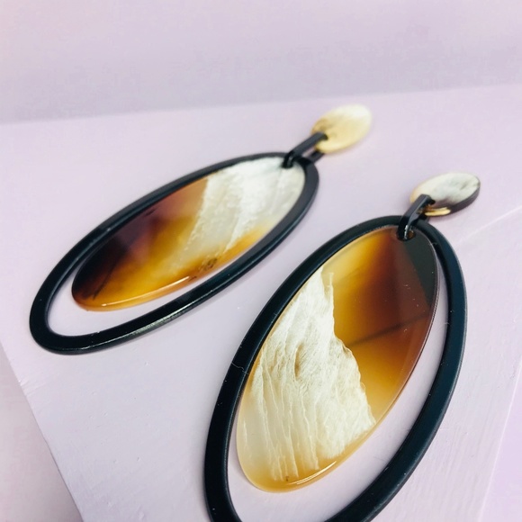 CLOSET REHAB Jewelry - 🆑 Orbital Oval Dangles in Black and Brown